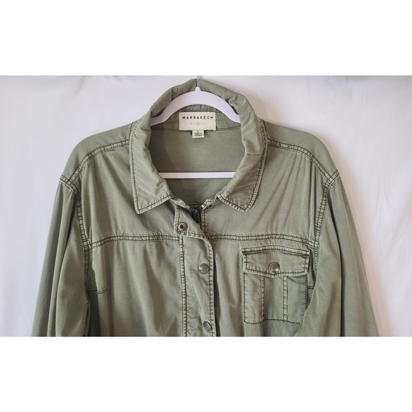 Anthropologie Marrakech Geneva Anorak Green Cargo Utility Jacket Large - Picture 5 of 9